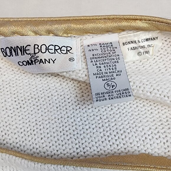 Vintage 80s Bonnie Boerer Butterfly Moth Embellished Sweater Womens Small - Picture 3 of 10